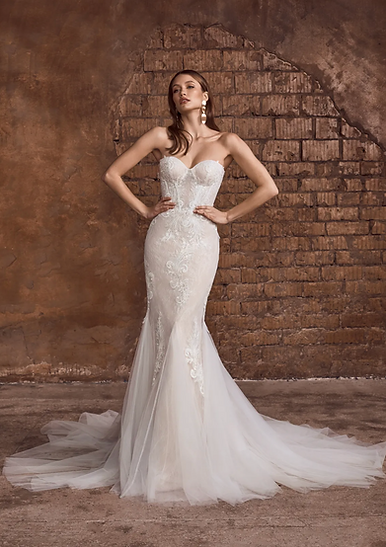 Acheter une robe de mariée sirène avec paillettes et tulle à Nice